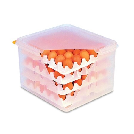 EGGS BOX GN2/3 WITH 8 TRAYS,  WHITE, 13 7/8 X 12 3/4 X 8